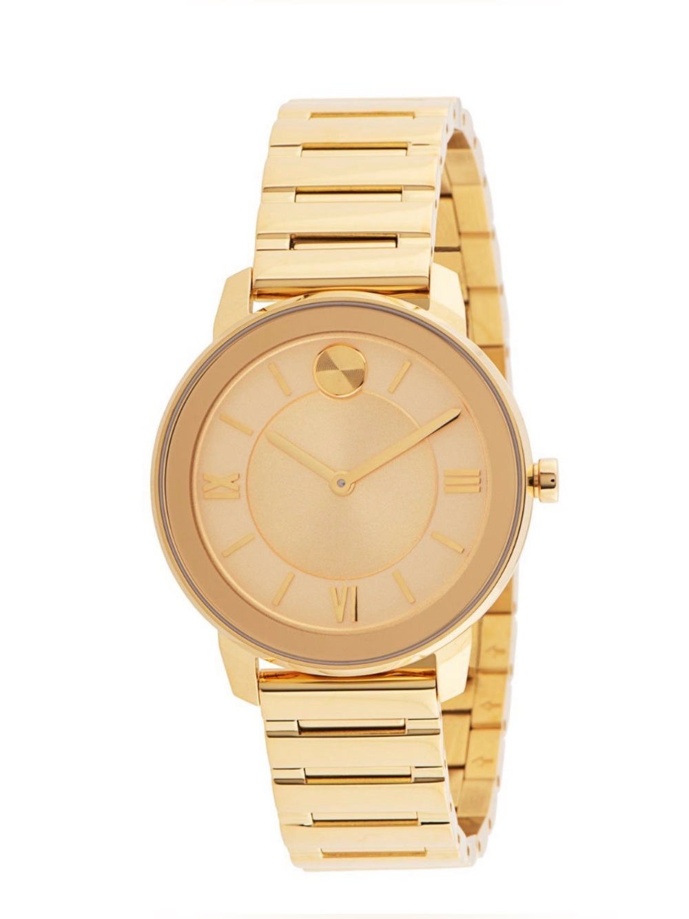 Movado Bold Gold PVD Ladies 32 mm Sunray Dial Watch 3600591